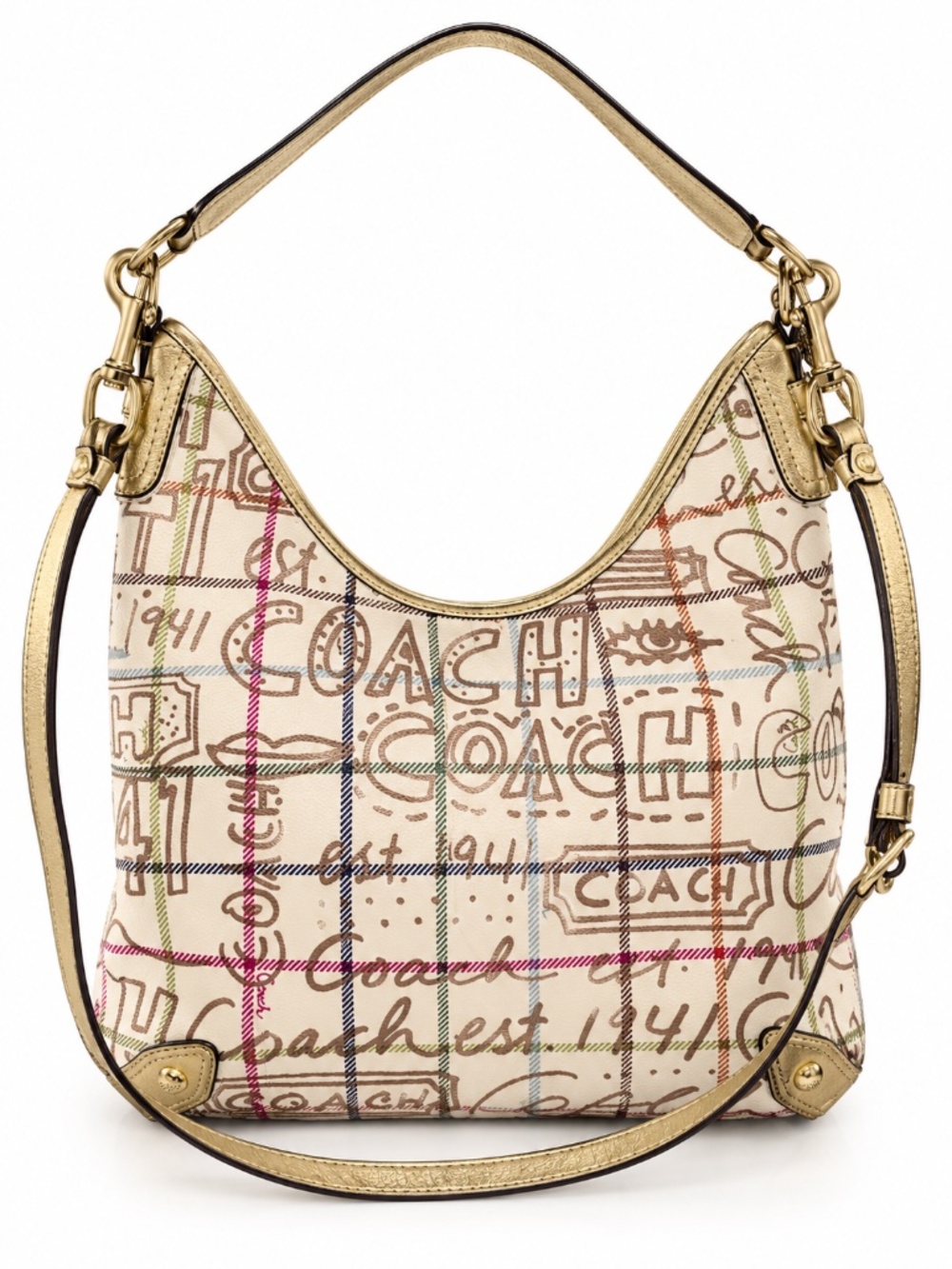 Coach Graffiti Hobo Bag Y2K Vintage Gold
